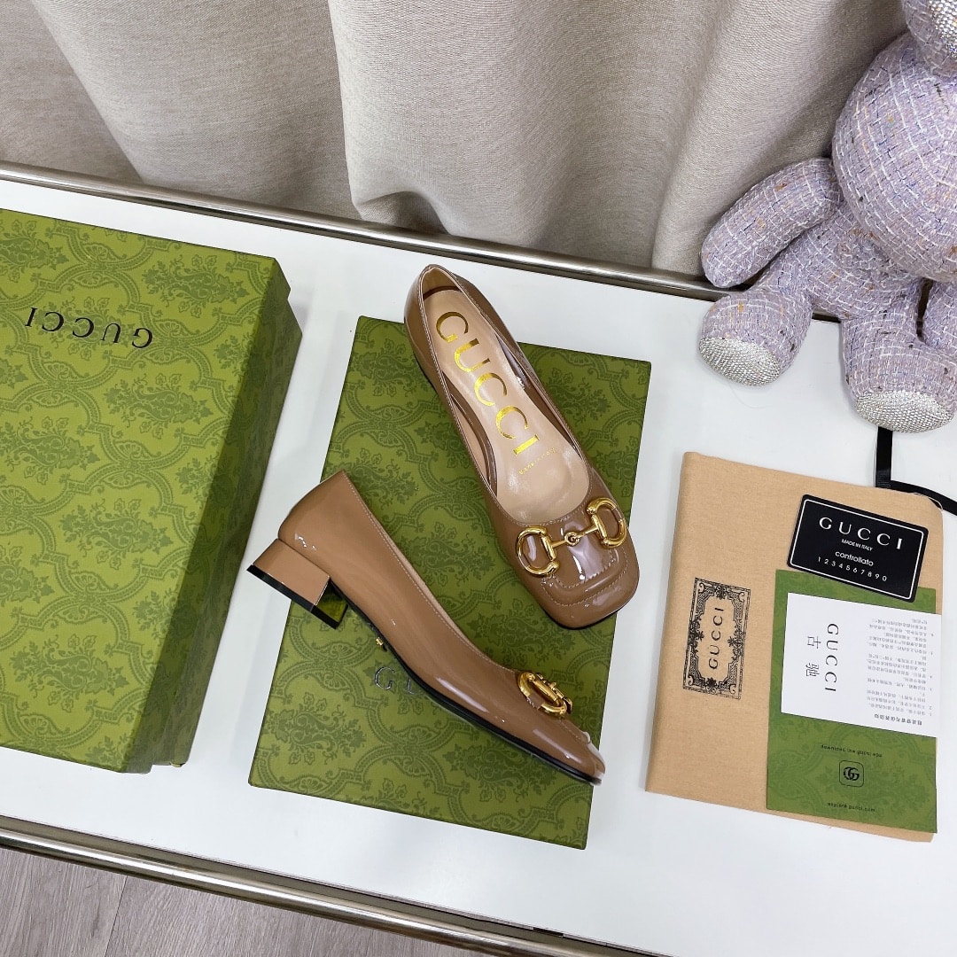(1:1 replica) Gucci Women s Ballet Flat With Horsebit Green For Women GG