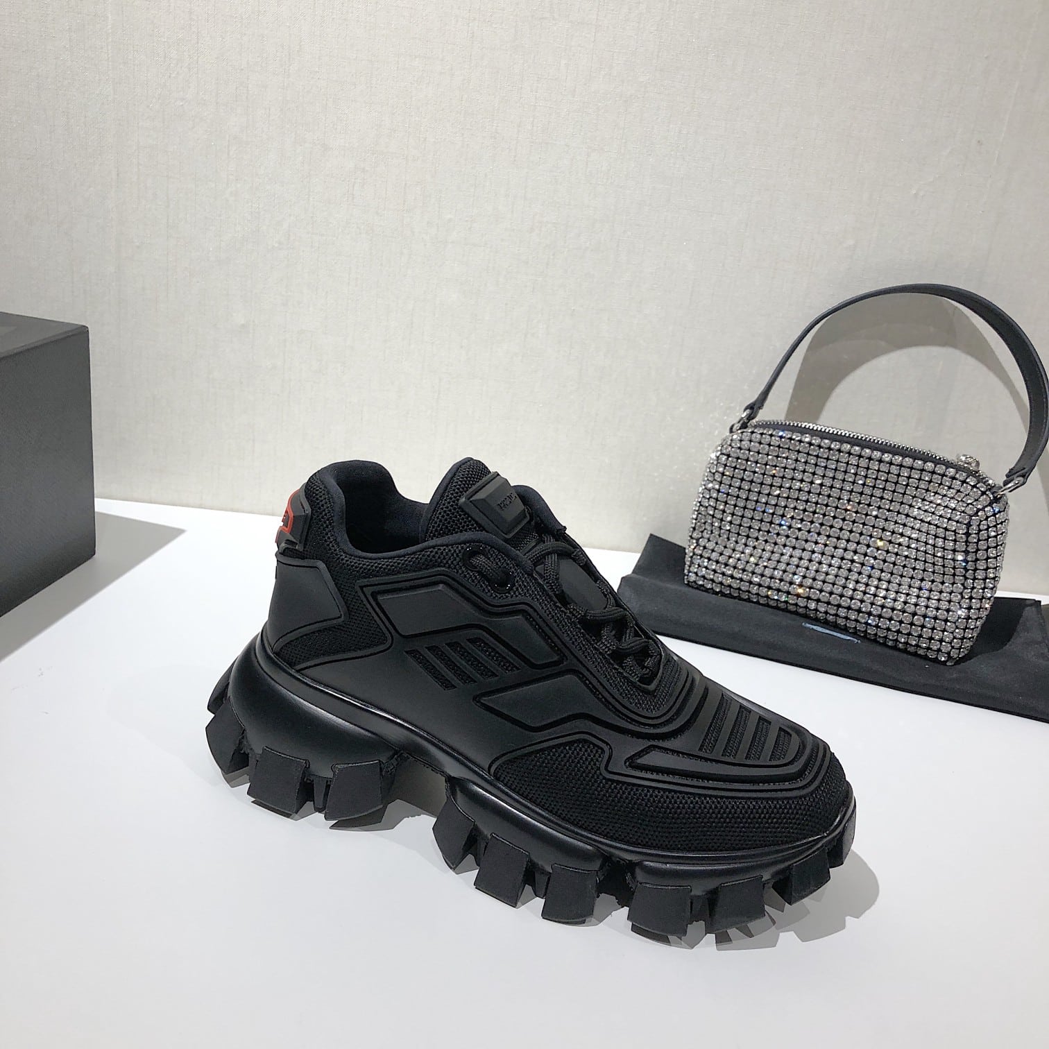 (1:1 replica) Prada Cloudbust Thunder Sneakers Black For Women 2.4in/60mm PRD 2EG293_3KZU_F0002
