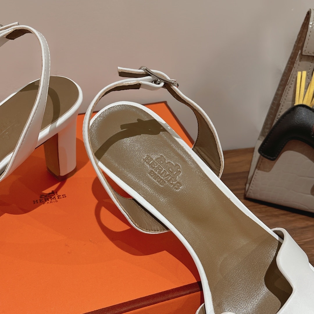 (1:1 replica) Hermes Eternite Sandal White For Women 2.7in/7cm
