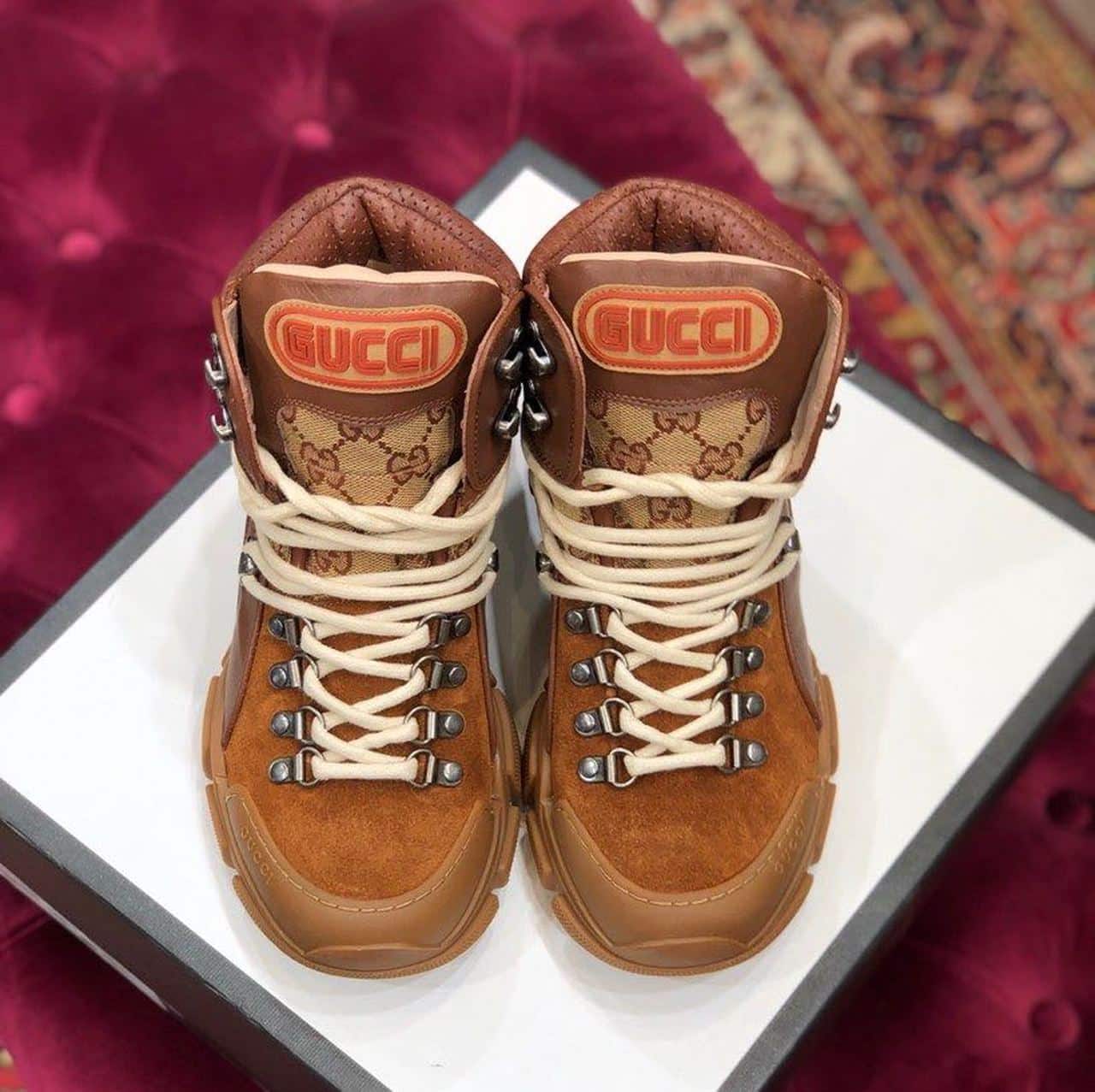 (1:1 replica) Gucci Flashtrek GG Sneakers Brown For Women GG