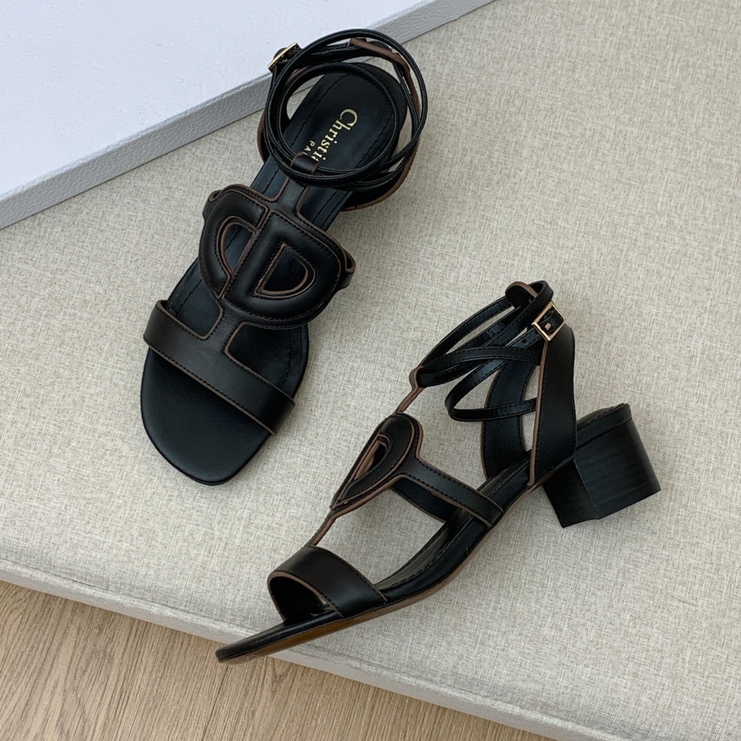 (1:1 replica) Christian Dior D Club Sandal 1.7 Inches Black For Women CD