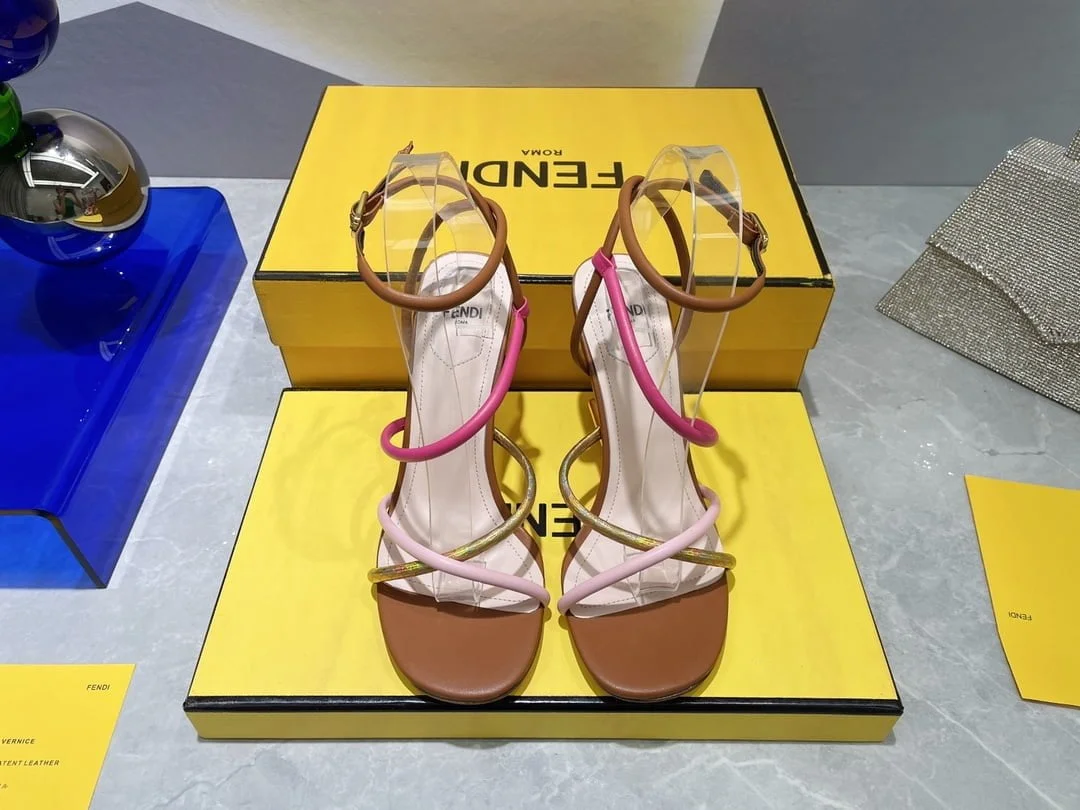 (1:1 replica) Fendi First Pink Nappa High-Heeled Sandals For Women 8X8274AHIUF1GZU