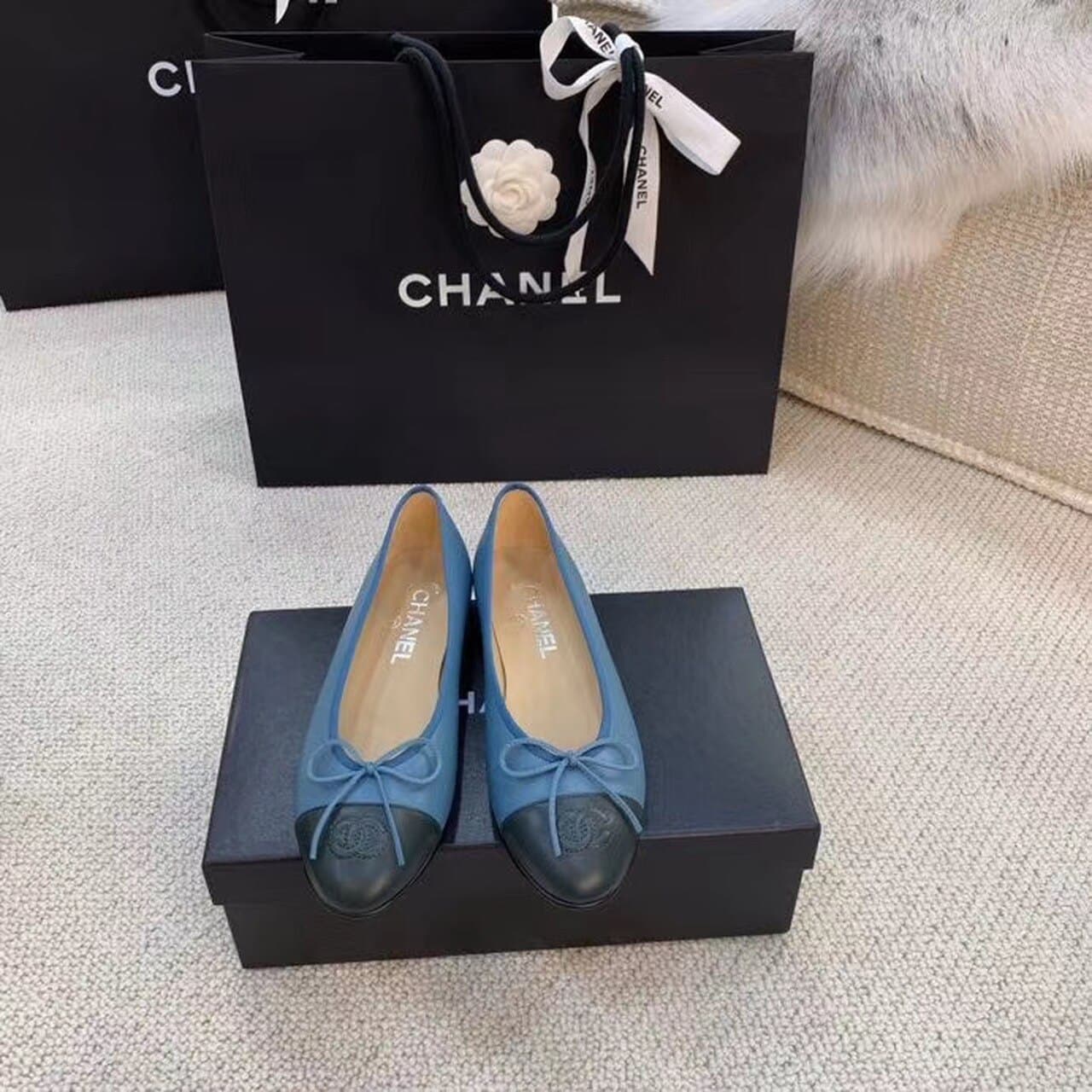 (1:1 replica) Chanel Ballerina Flats Blue For Women, Women s Shoes G02819