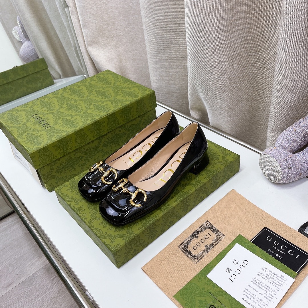 (1:1 replica) Gucci Women s Ballet Flat With Horsebit Black For Women GG 645600 C9D00 1000