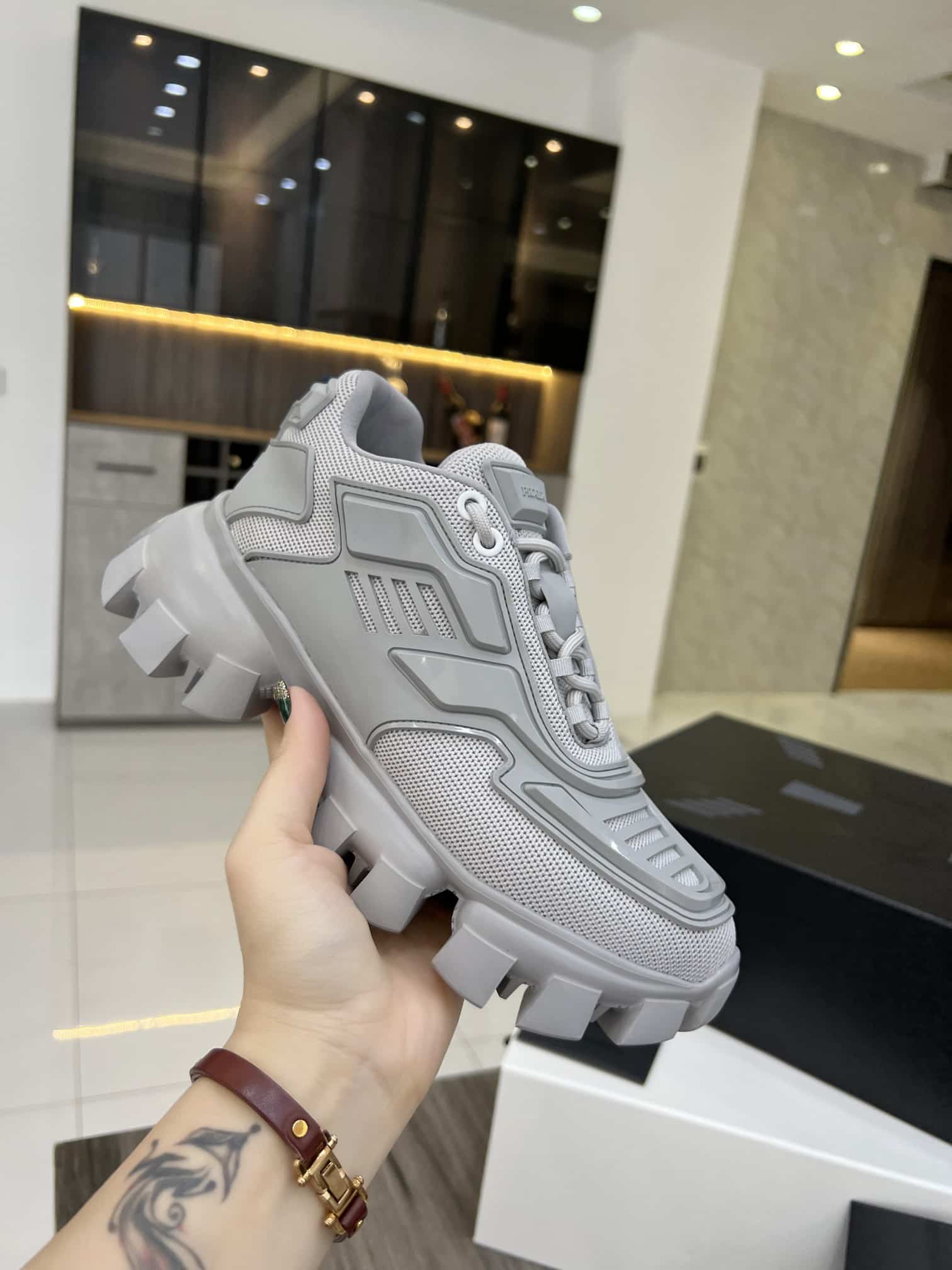 (1:1 replica) Prada Cloudbust Thunder Sneakers Silver For Women PRD 1E819L_3KR2_F0118_F_050