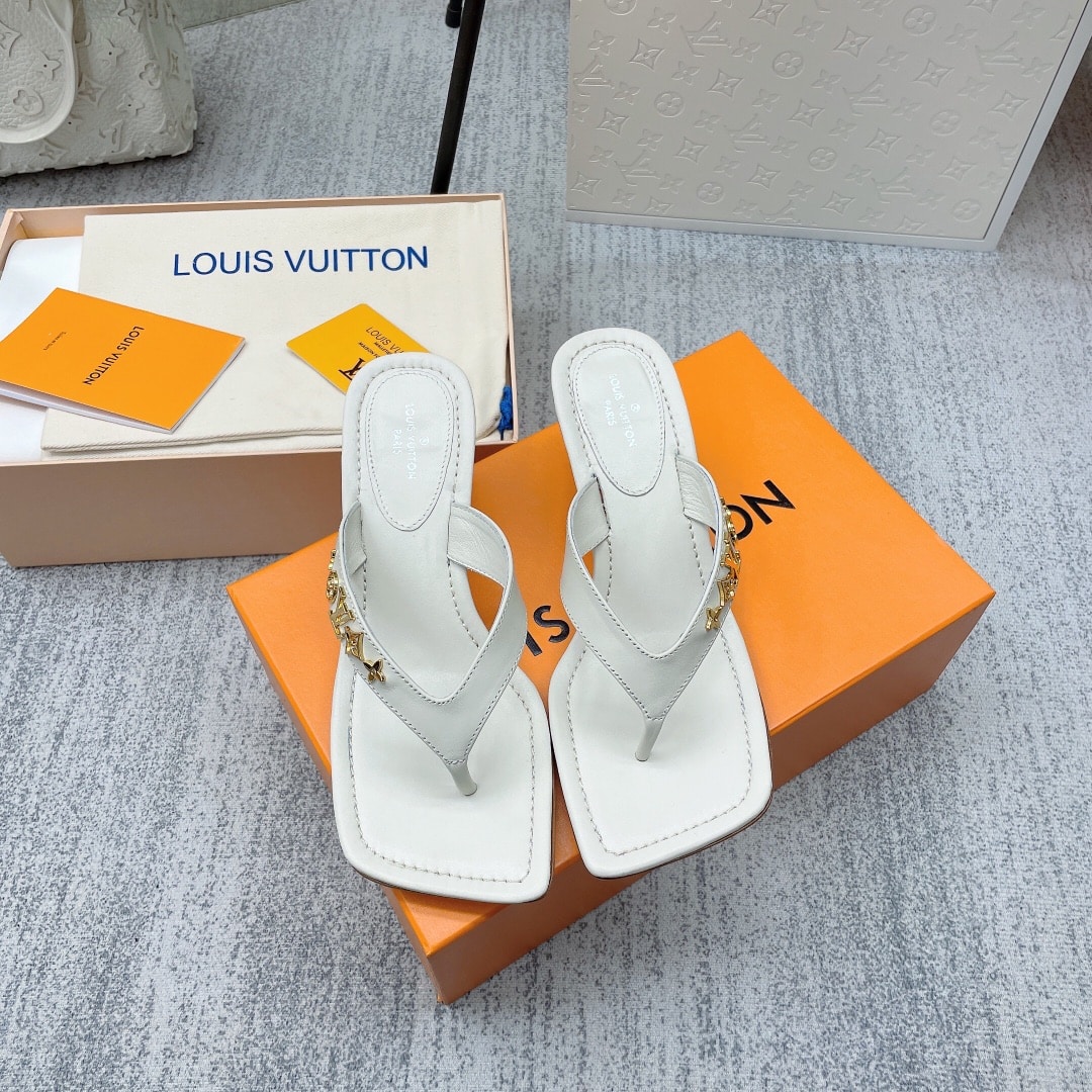 (1:1 replica) Louis Vuitton Women s Signature Thong White For Women LV 1A9QGJ