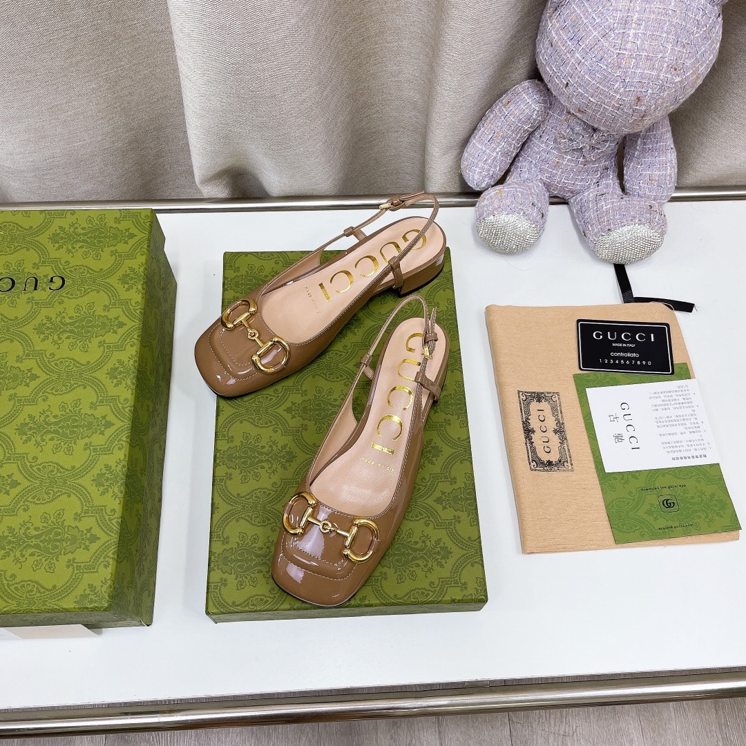 (1:1 replica) Gucci Women s Slingback With Horsebit Green For Women GG