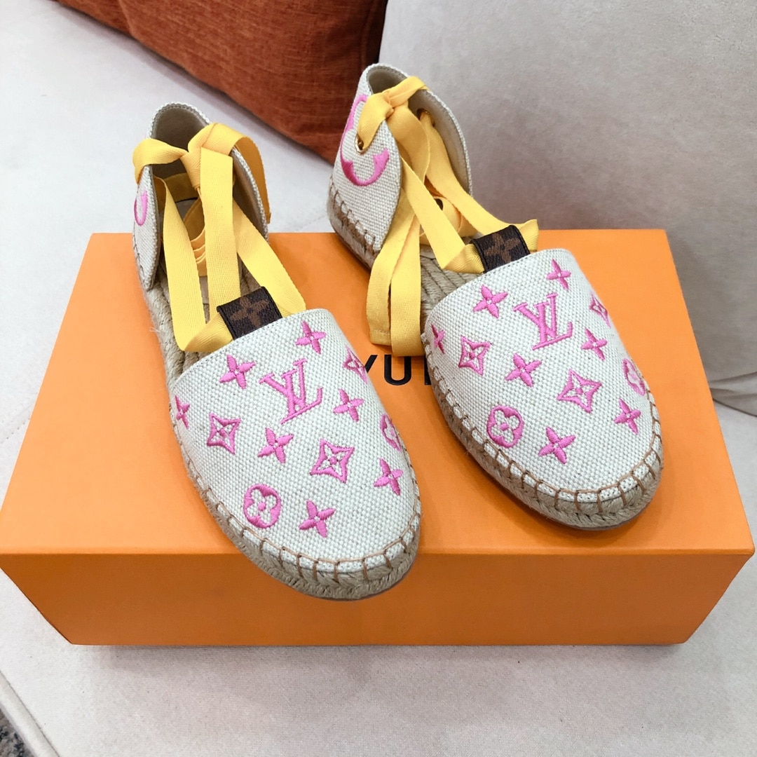 (1:1 replica) Louis Vuitton Women s Starboard Flat Espadrille Pink For Women LV