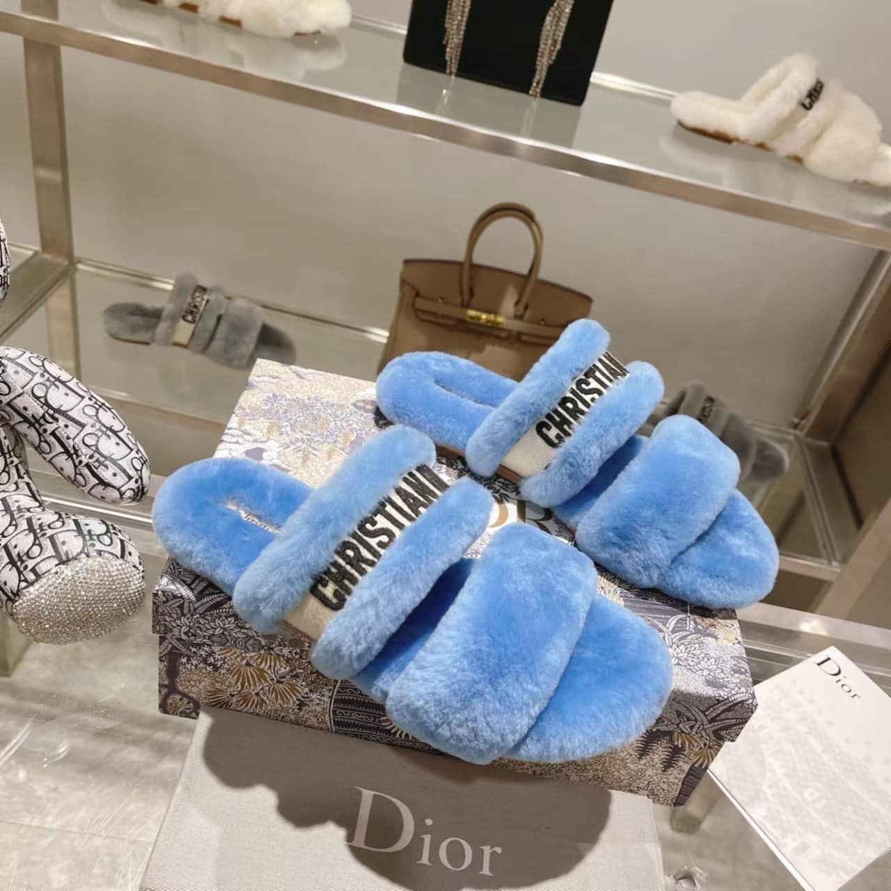 (1:1 replica) Christian Dior Women s Dior Chez Moi Slide Blue For Women CD