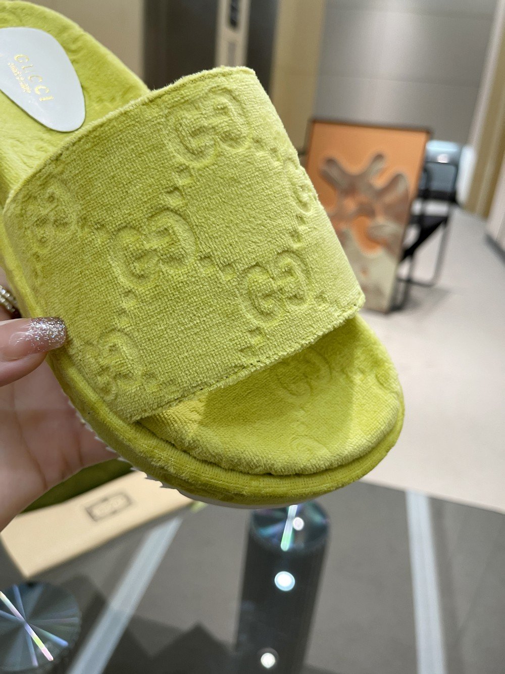 (1:1 replica) Gucci Women s GG Platform Sandal Yellow For Women GG