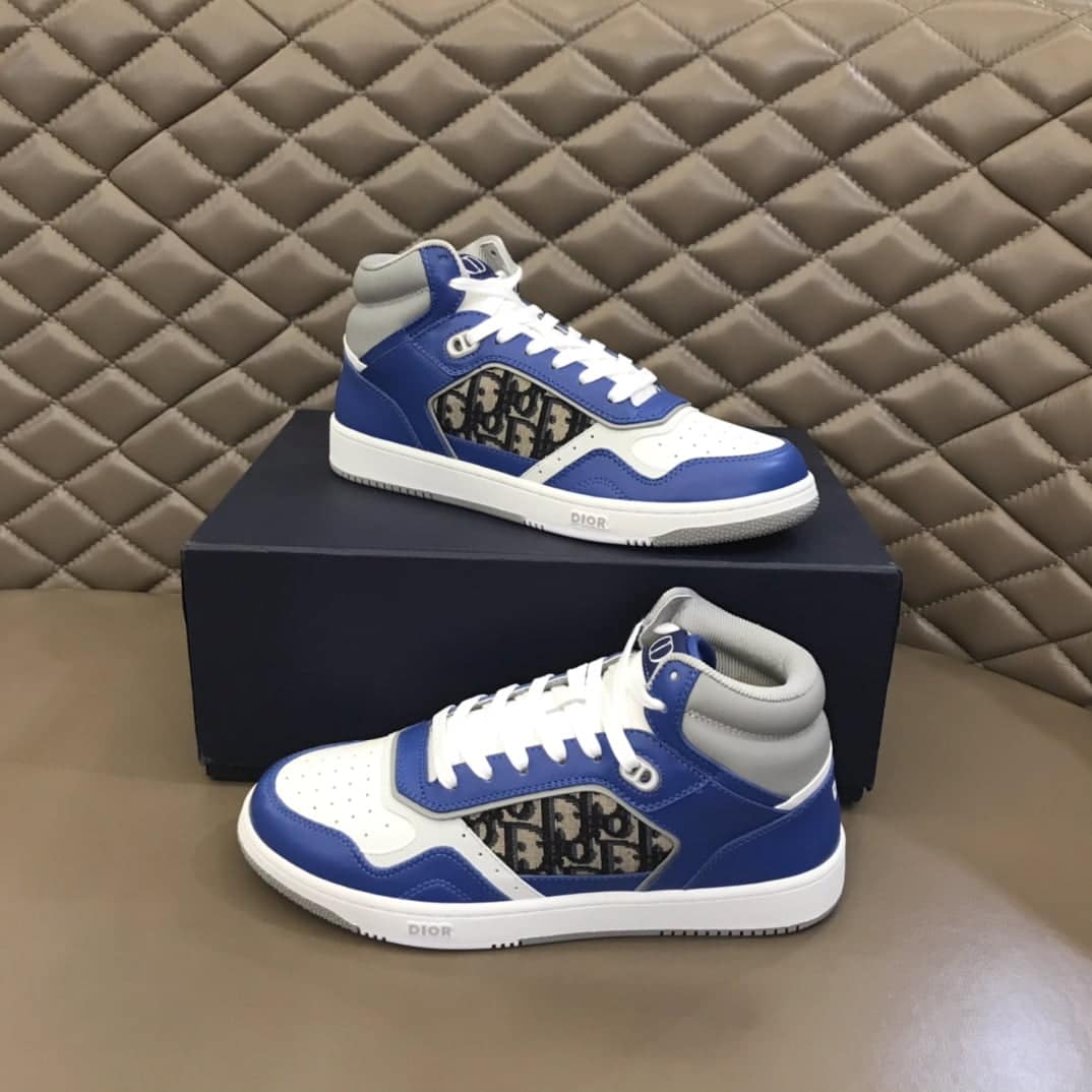 (1:1 replica) Christian Dior Women s B27 High-Top Sneaker Blue For Women CD