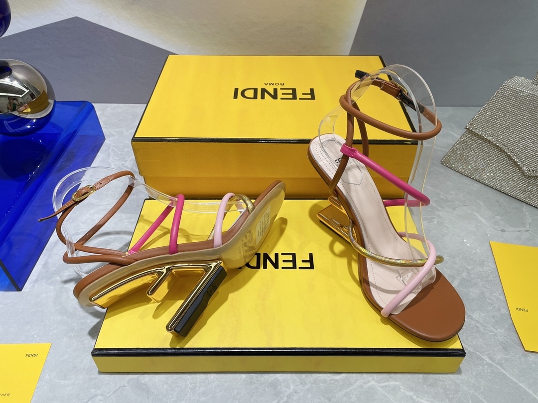 (1:1 replica) Fendi First Pink Nappa High-Heeled Sandals For Women 8X8274AHIUF1GZU