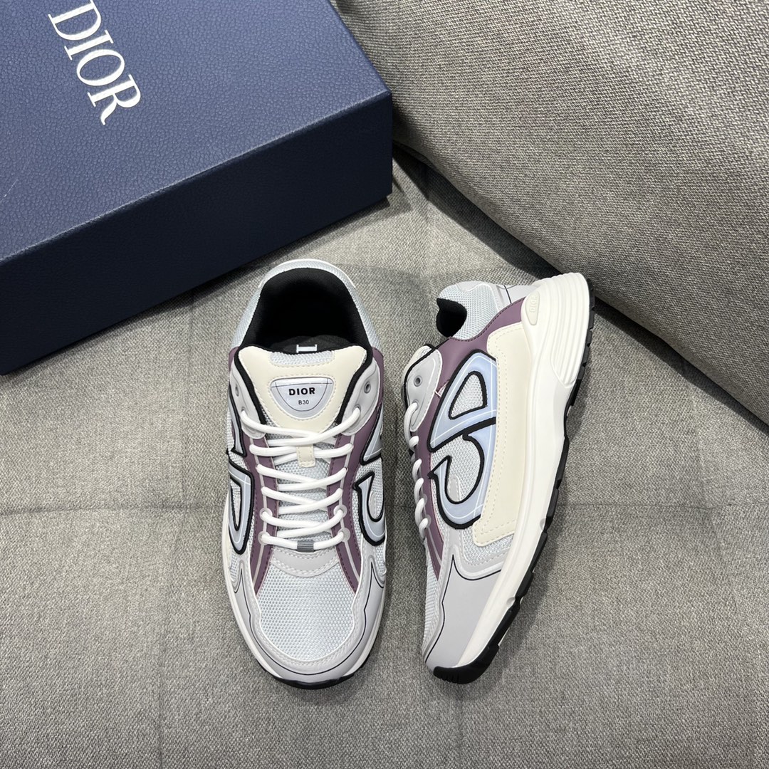 (1:1 replica) Christian Dior Women s B30 Sneaker Gray Mesh And Lavender For Women CD