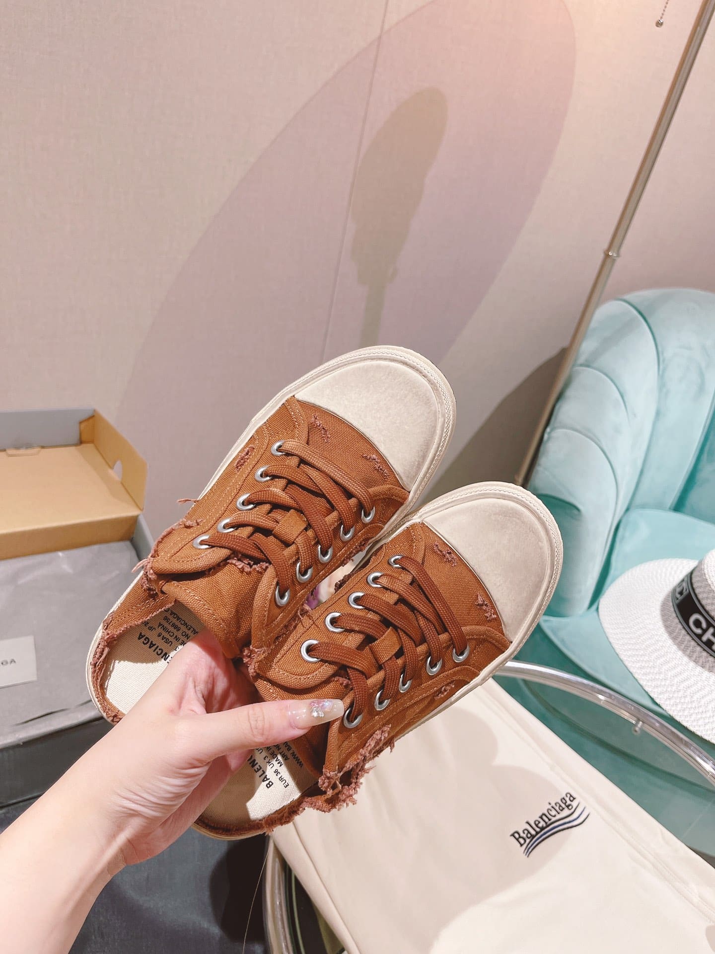 (1:1 replica) Balenciaga Paris Trainers Mule Red For Women