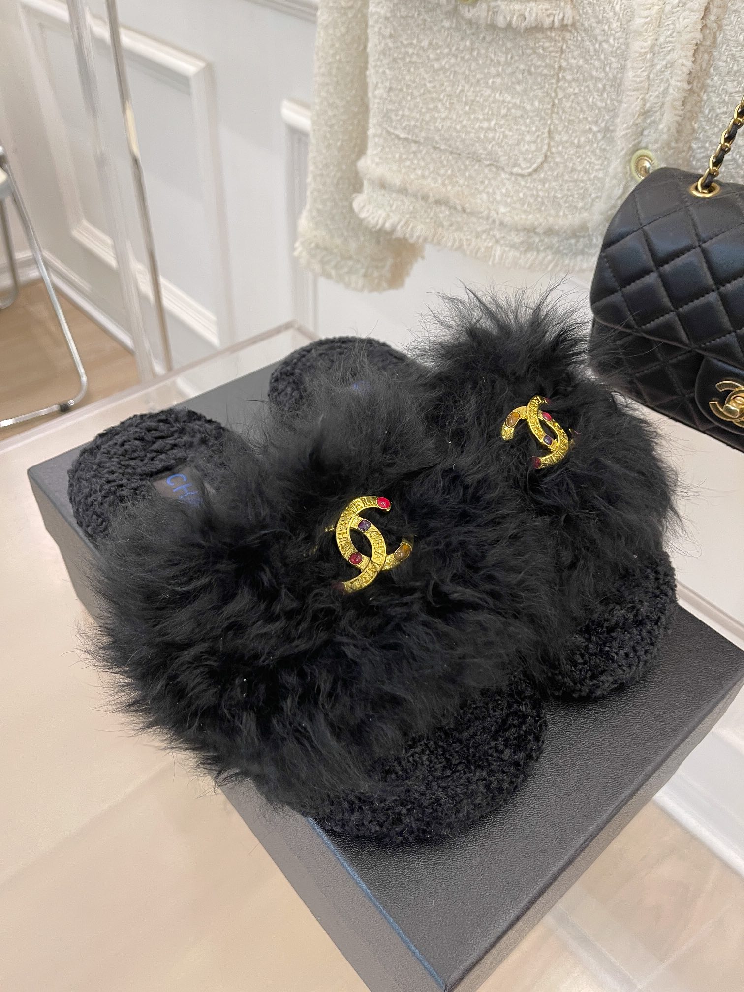 (1:1 replica) Chanel Women s Mules Black For Women 0,7in/ 2cm