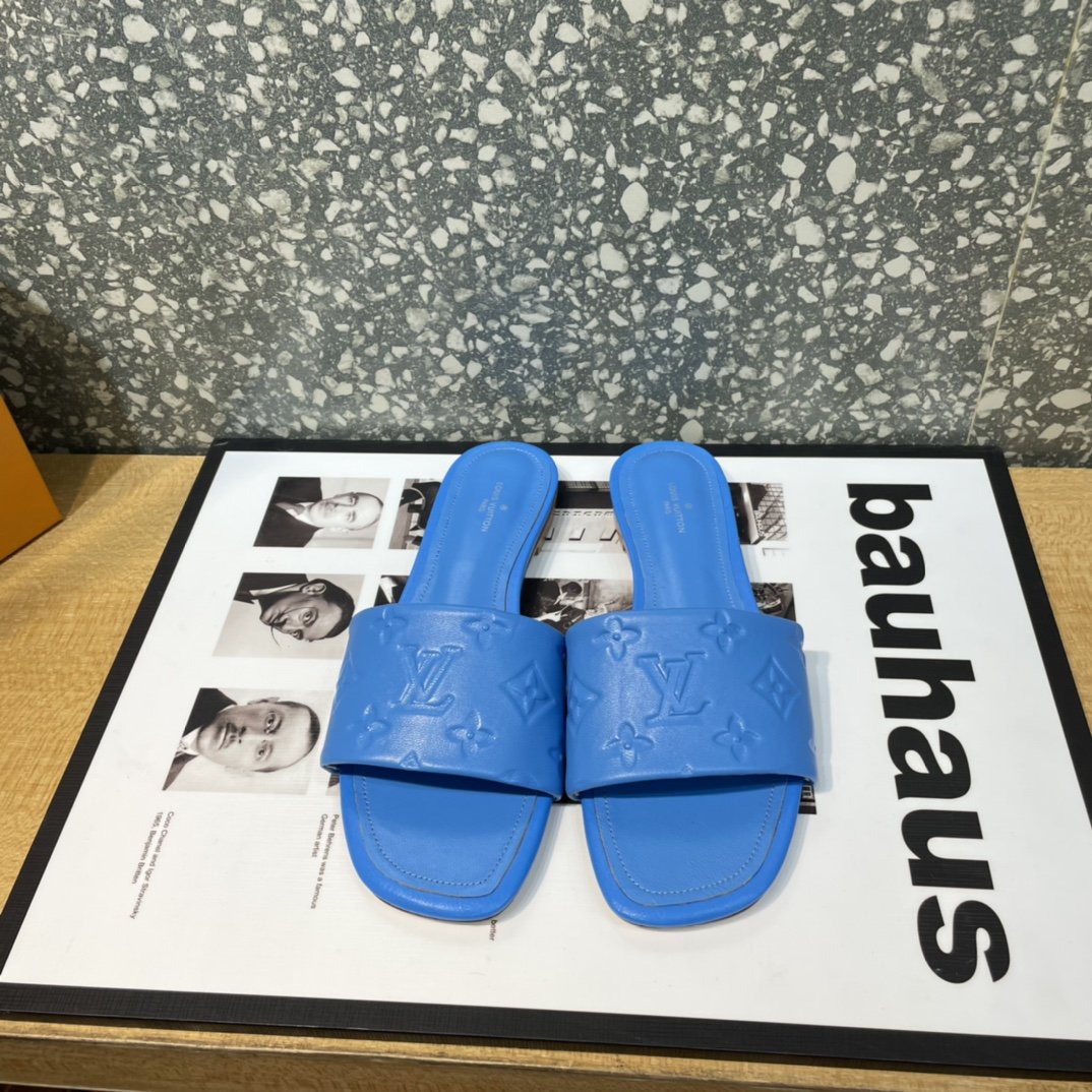 (1:1 replica) Louis Vuitton Women s Revival Flat Mule Blue For Women LV 1A9P6H