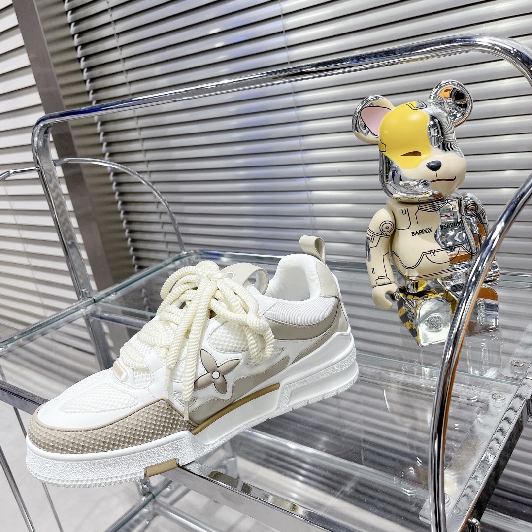 (1:1 replica) Louis Vuitton Women s Skate Sneakers Beige For Women LV
