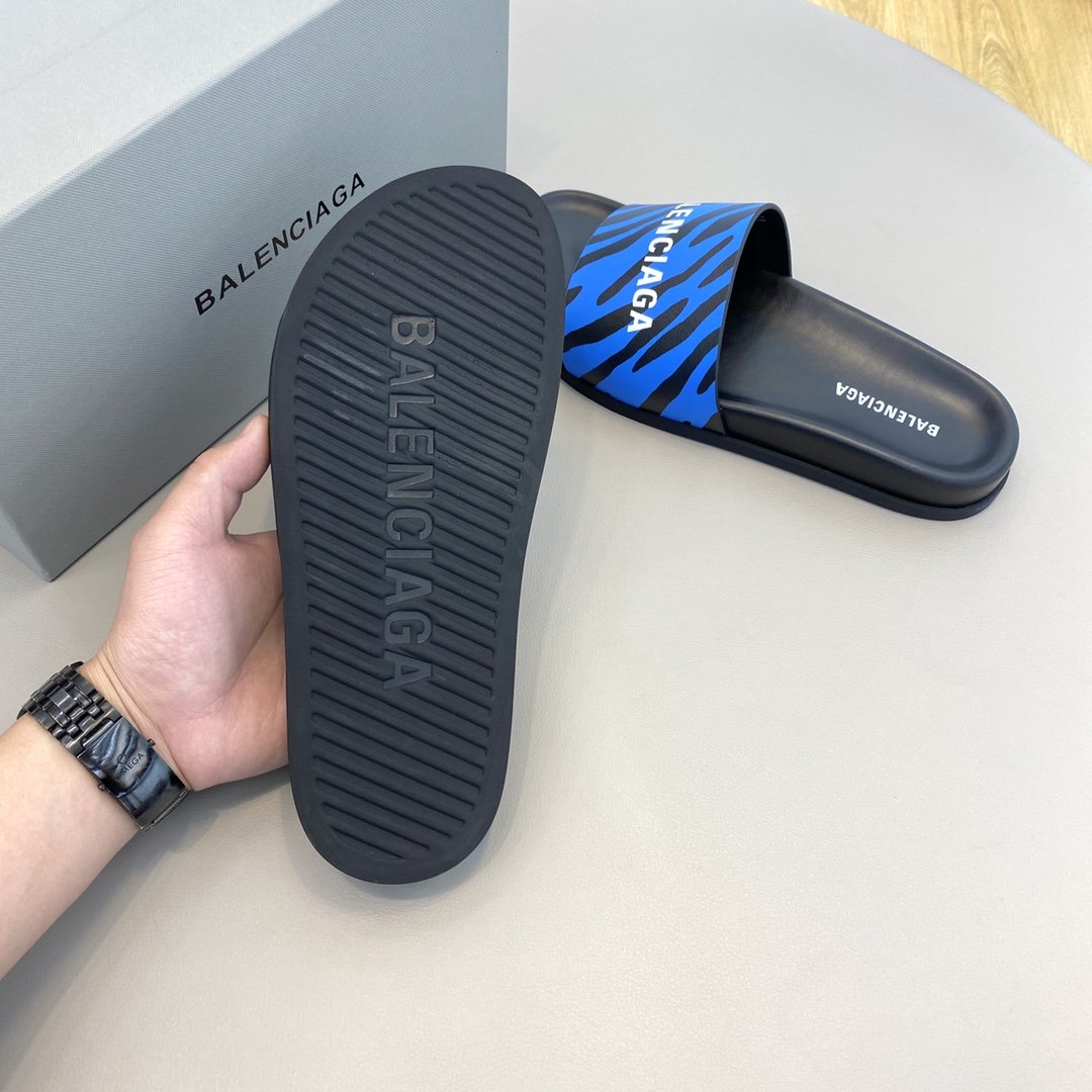 (1:1 replica) Balenciaga Slide Sandal Blue For Women