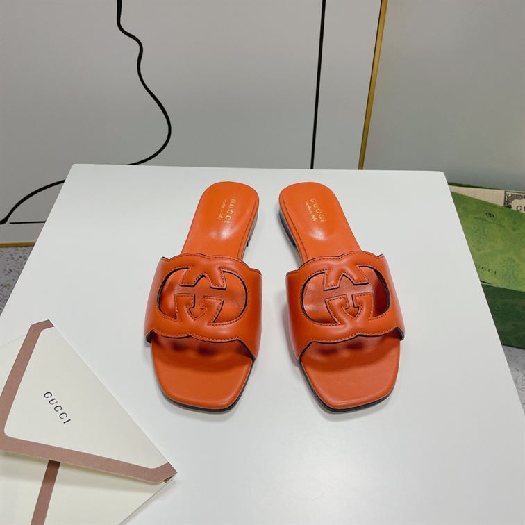 (1:1 replica) GUCCI WOMEN S INTERLOCKING G CUT-OUT SLIDE SANDAL GSL015