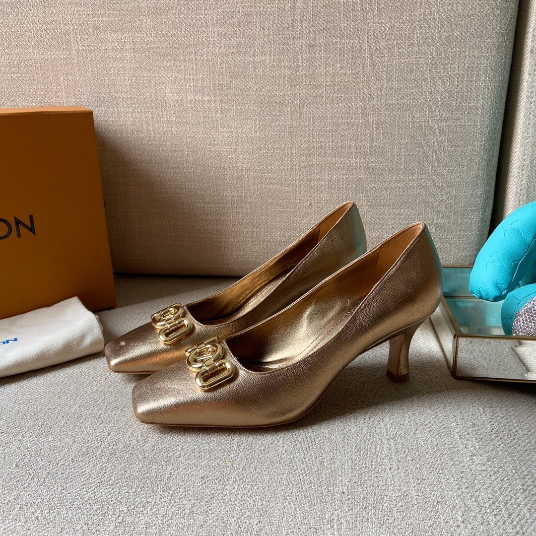 (1:1 replica) Louis Vuitton Women s Rotary Pump Gold For Women LV
