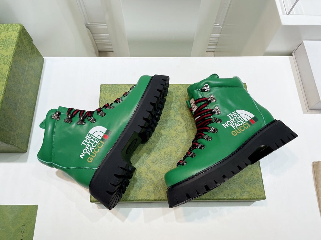 (1:1 replica) Gucci The North Face x Gucci Boot Green For Women 679913 17U10 3727