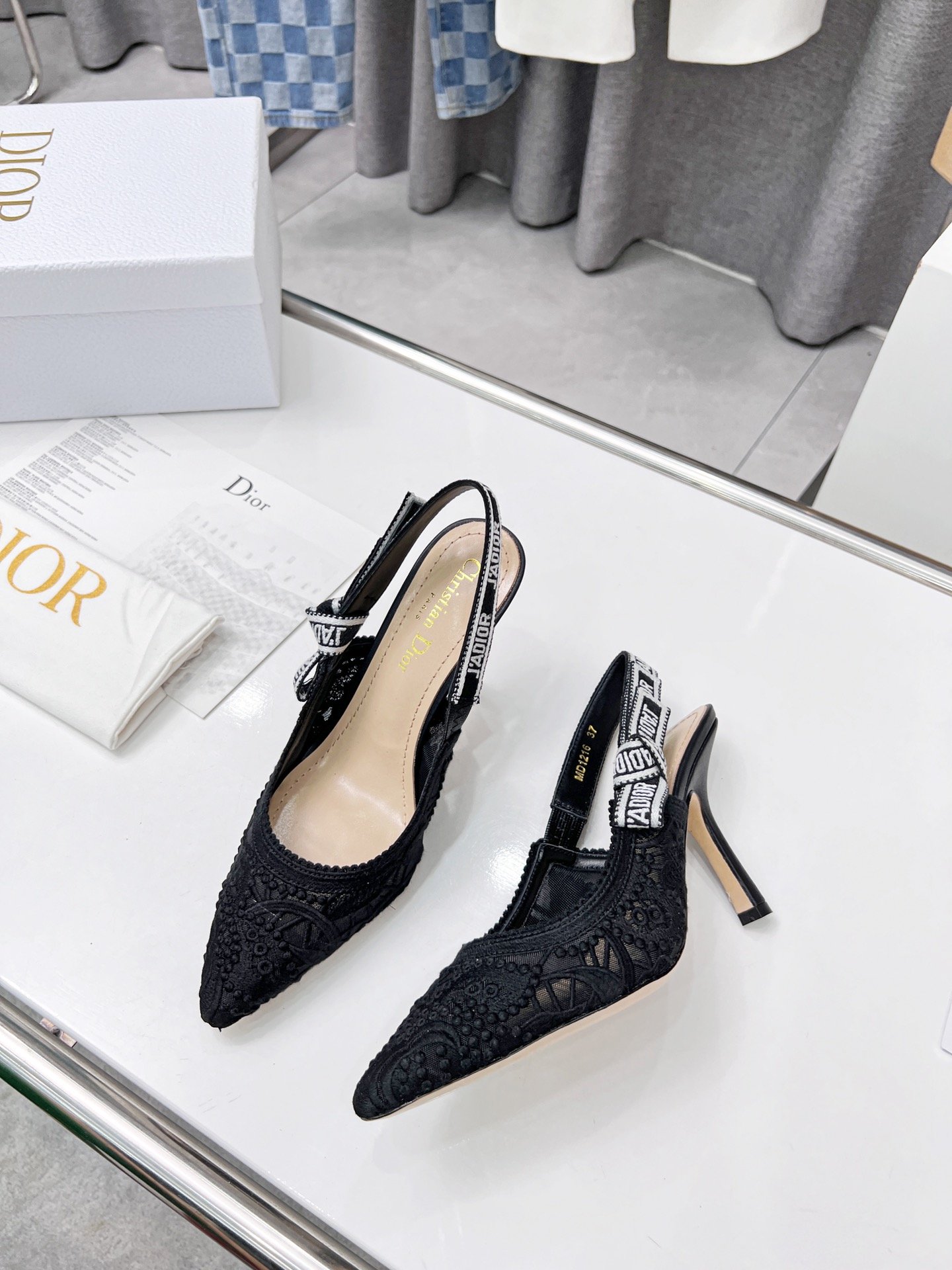 (1:1 replica) Christian Dior Women s J Adior Slingback Pump Black For Women CD KCP945MCM_S900