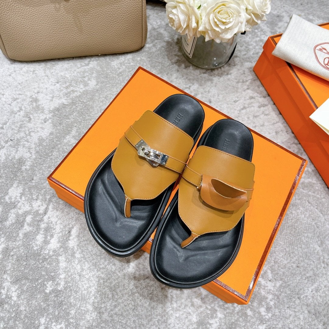 (1:1 replica) Hermes Elixir Sandal Brown For Women, Women s Shoes