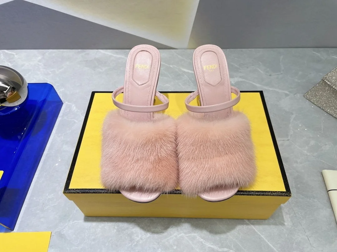 (1:1 replica) Fendi First Pink Mink High-Heeled Sandals For Women 8R8212AHGHF1FFZ