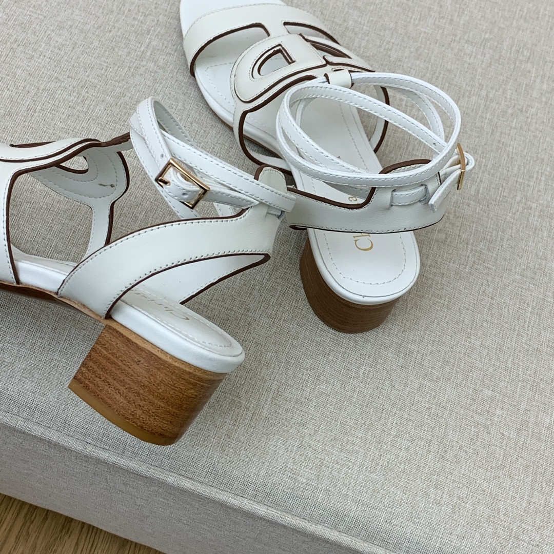 (1:1 replica) Christian Dior D Club Sandal 1.7 Inches White For Women CD