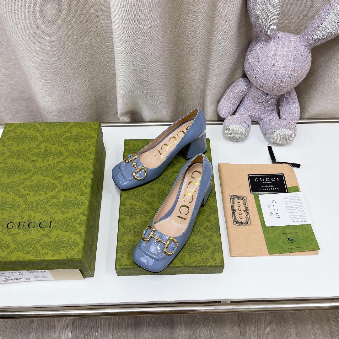 (1:1 replica) Gucci Women s Mid-Heel Ballet Flat With Horsebit Jade Green For Women GG