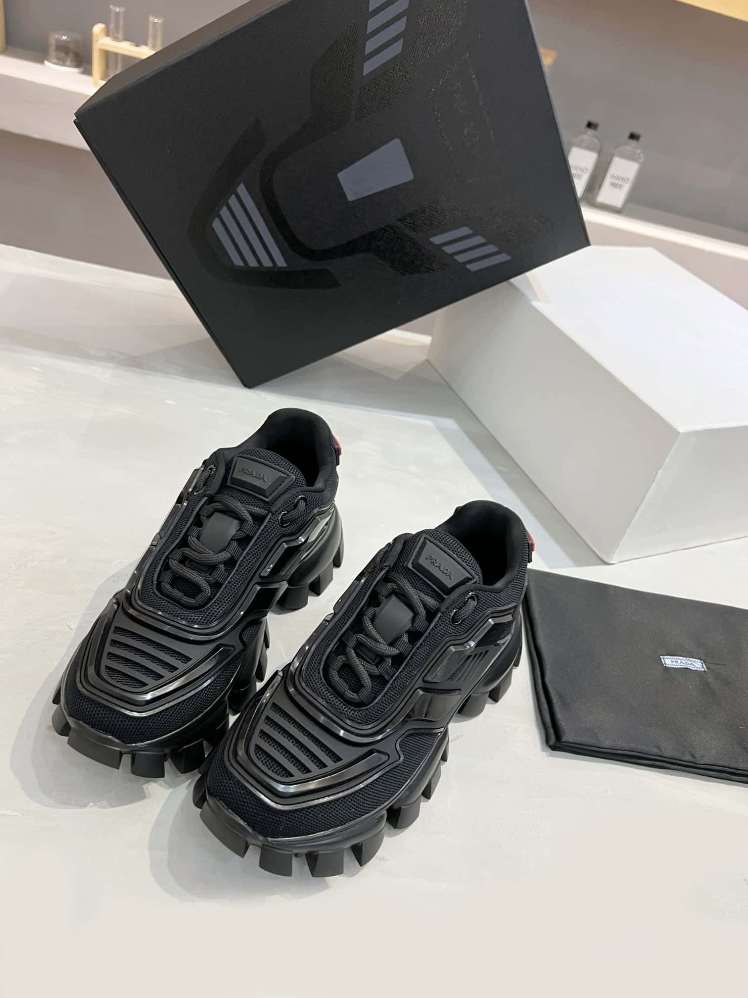 (1:1 replica) Prada Cloudbust Thunder Sneakers Black For Women PRD 1E819L_3KR2_F0002_F_050