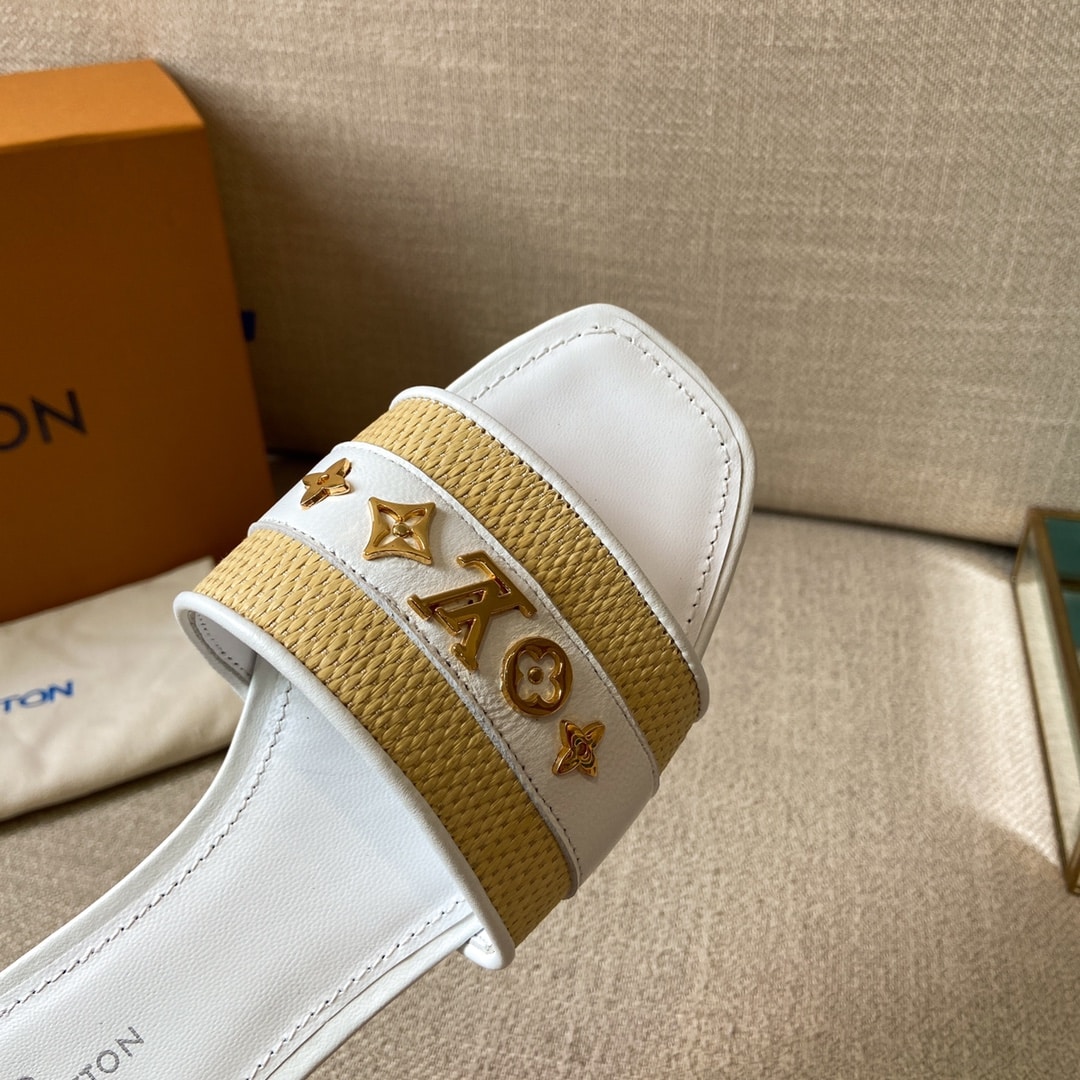 (1:1 replica) Louis Vuitton Women s Lock It Mule White For Women LV