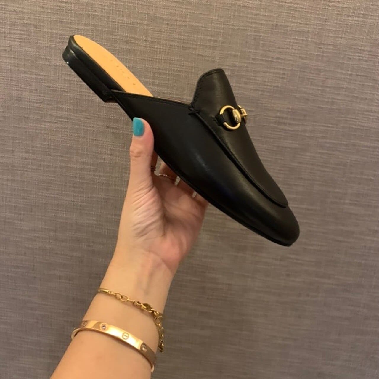 (1:1 replica) Gucci Princetown Slipper Black For Women GG 423513 BLM00 1000