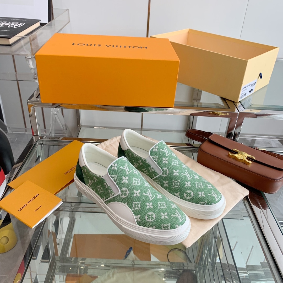 (1:1 replica) Louis Vuitton Women s Trocadero Slip On Green For Women LV