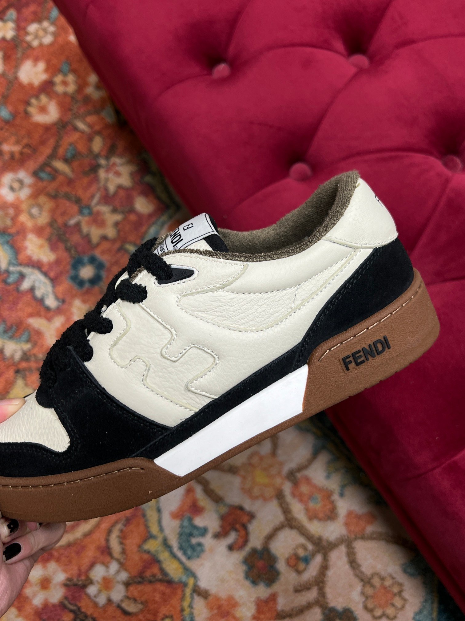 (1:1 replica) Fendi Match Low Tops In Black For Women 8E8252AHH2F1FZB
