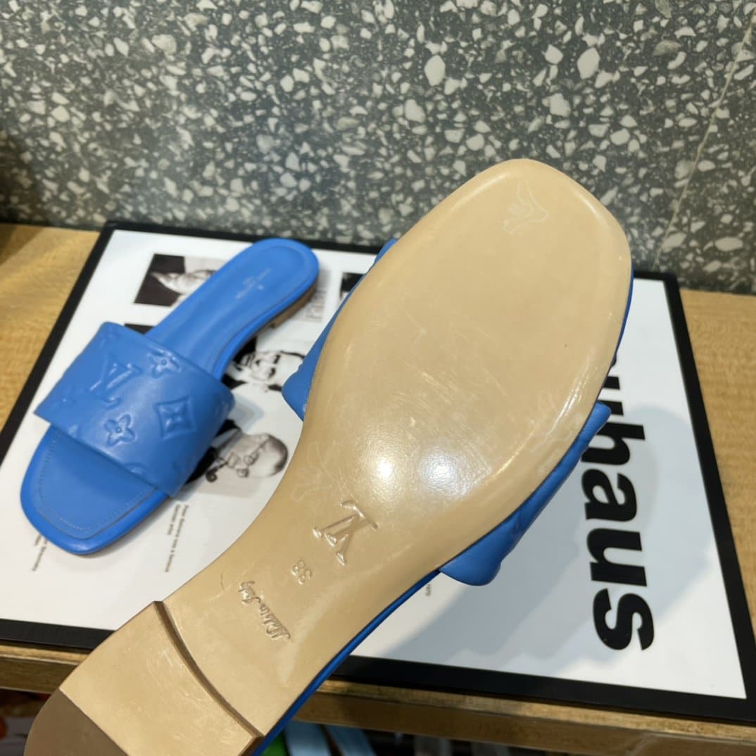 (1:1 replica) Louis Vuitton Women s Revival Flat Mule Blue For Women LV 1A9P6H