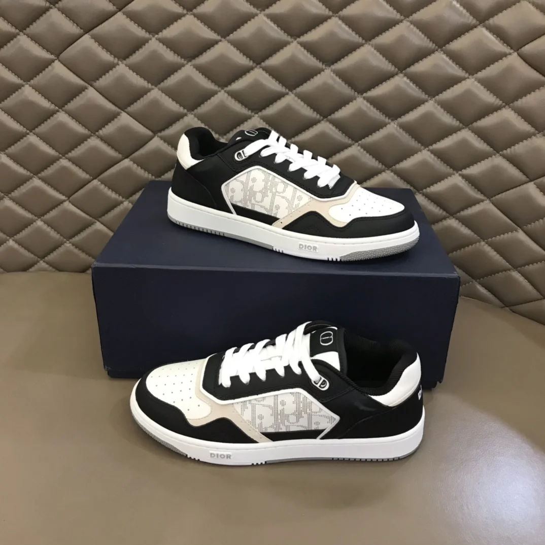 (1:1 replica) Christian Dior Women s B27 Low-Top Sneaker Black And White For Women CD