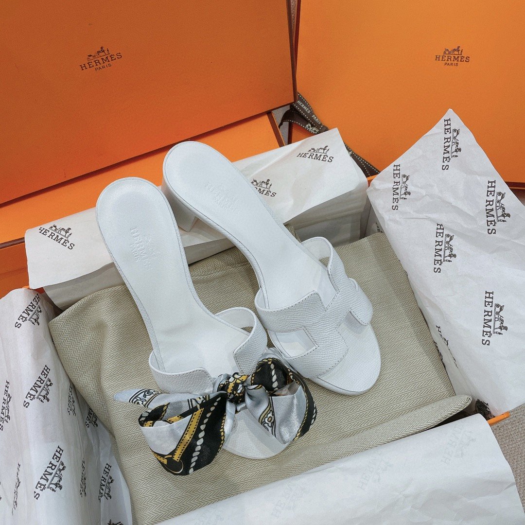 (1:1 replica) Hermes Oasis Sandal White For Women, Women s Shoes H151215Z