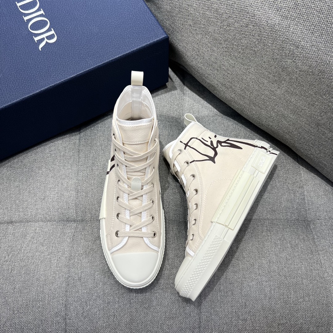 (1:1 replica) Christian Dior Women s B23 Cactus Jack Dior High-Top Sneaker Beige For Women CD