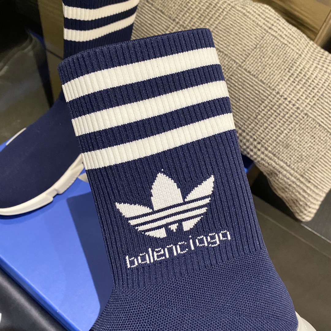 (1:1 replica) Balenciaga x Adidas Speed Trainers Dark Blue For Women