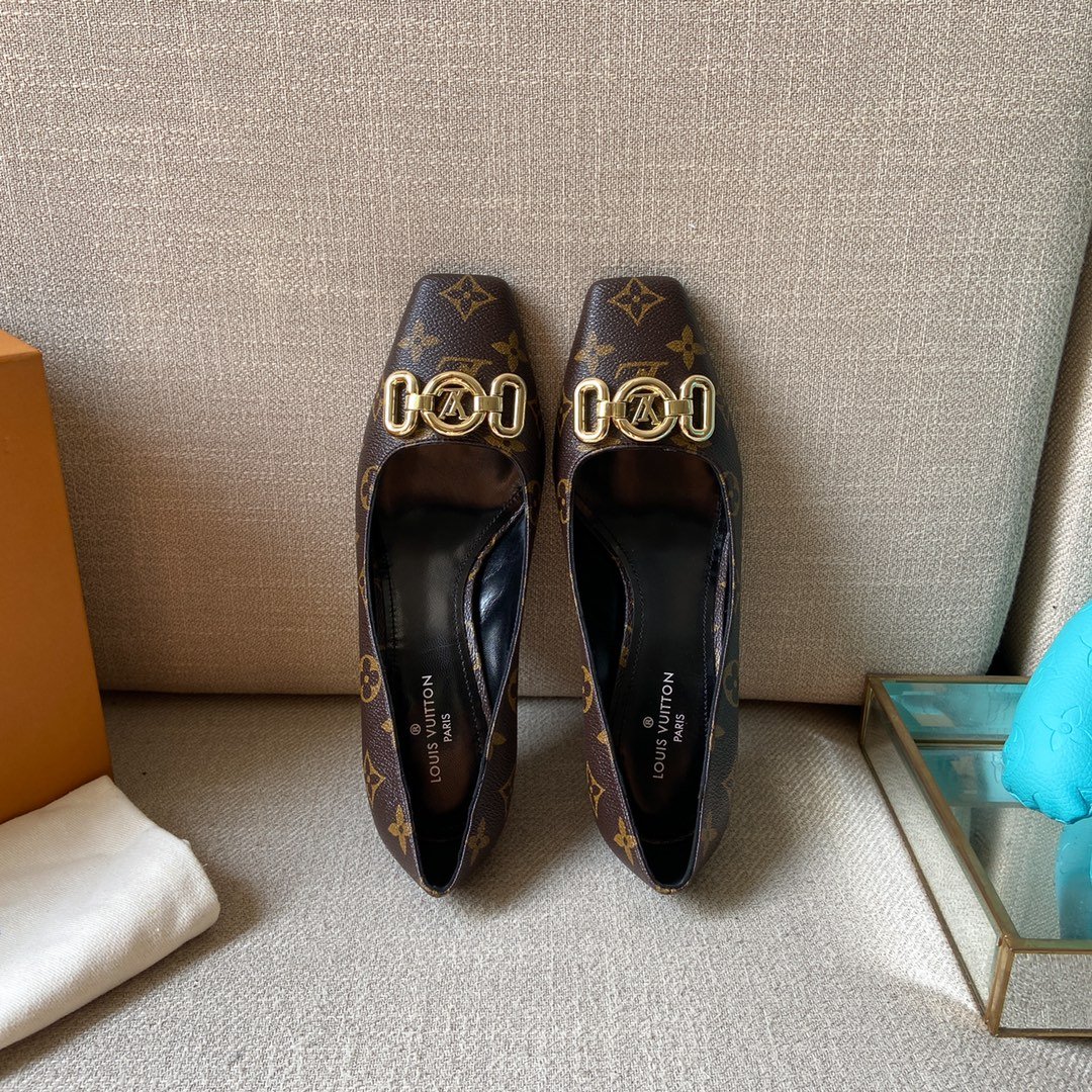 (1:1 replica) Louis Vuitton Women s Rotary Pump Cacao Brown For Women LV