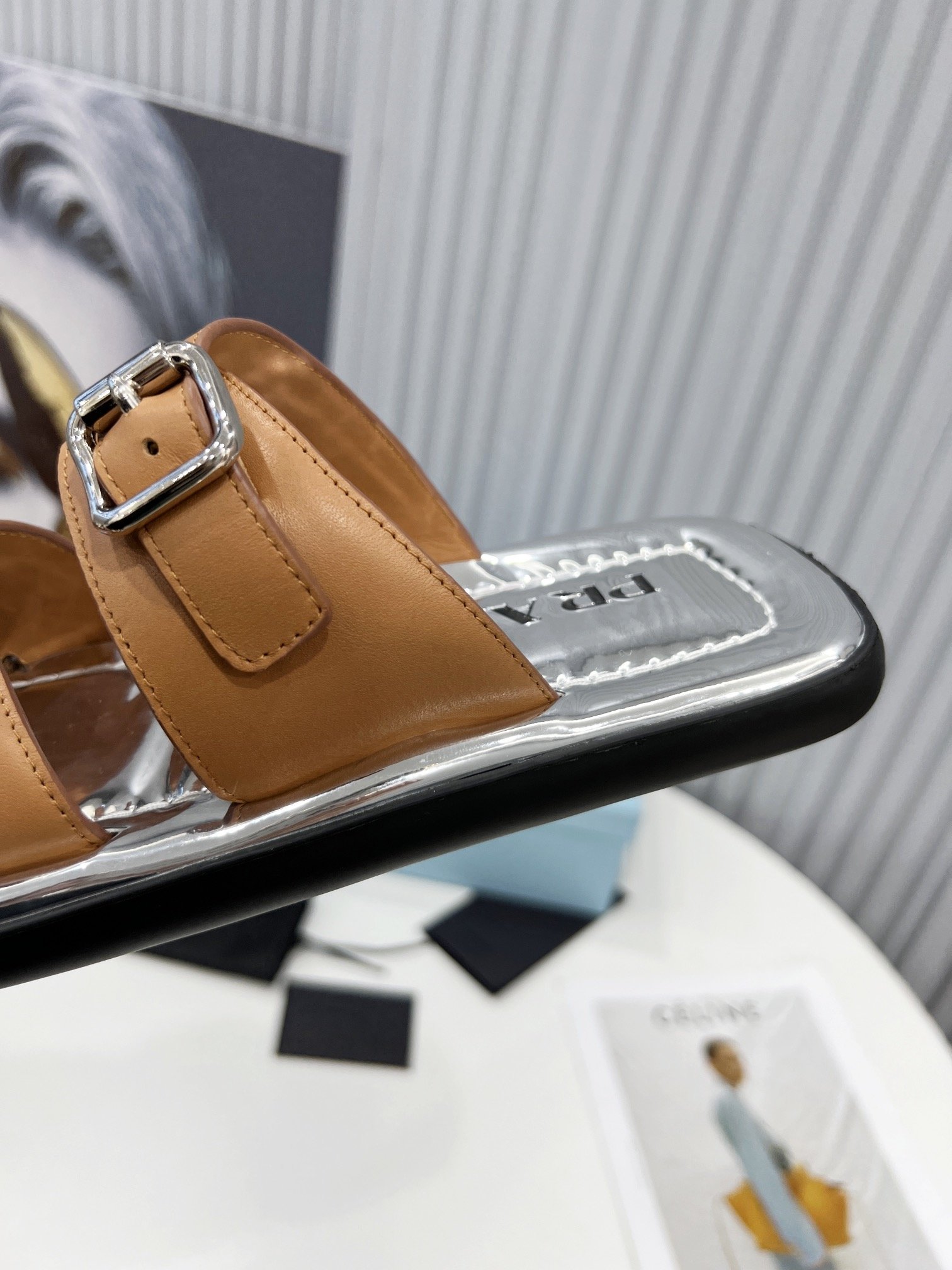 (1:1 replica) Prada Sandals Brown For Women 0.8in/20mm PRD 1XX628_248_F0P9G_F_020