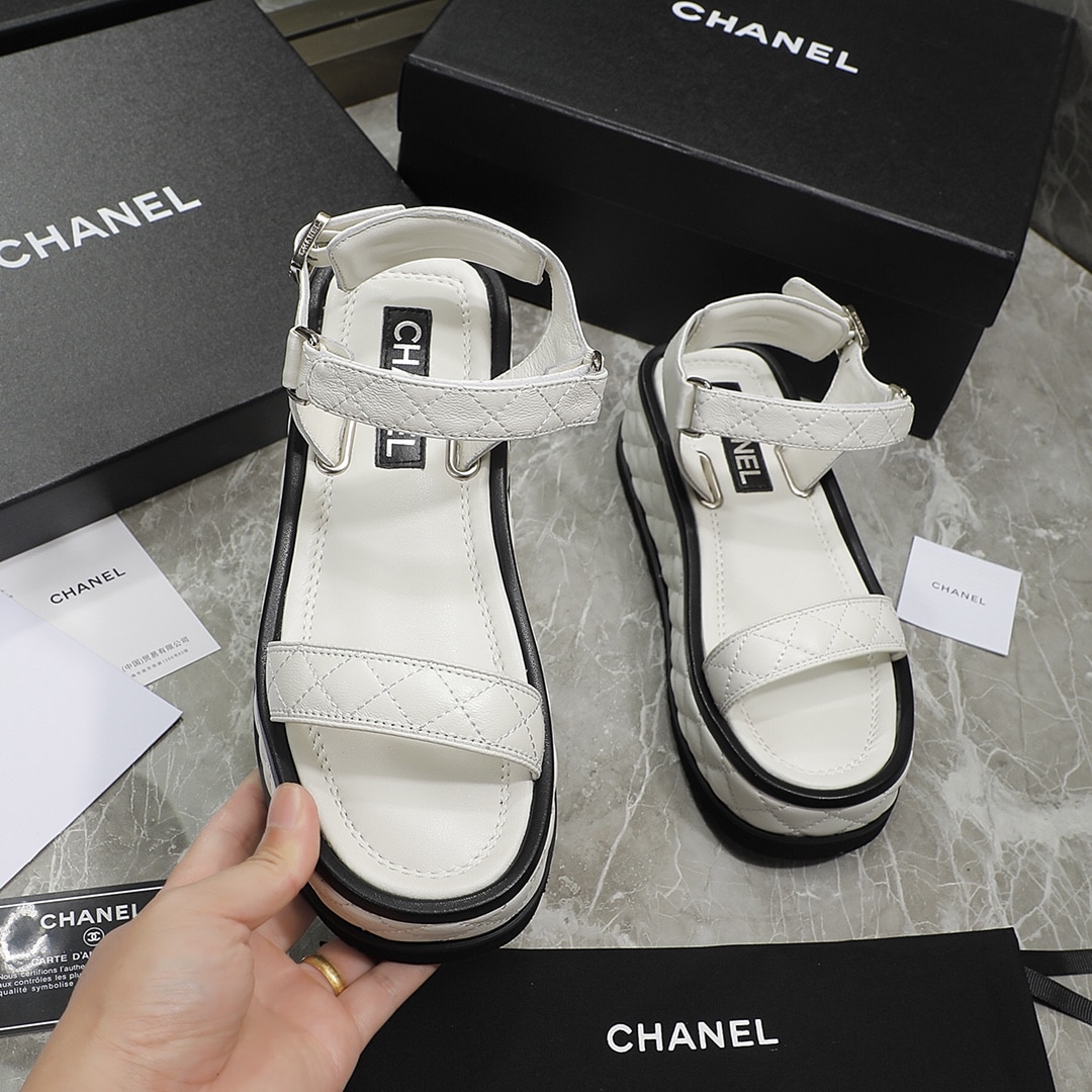 (1:1 replica) Chanel Women s Sandals White For Women 2in/5cm
