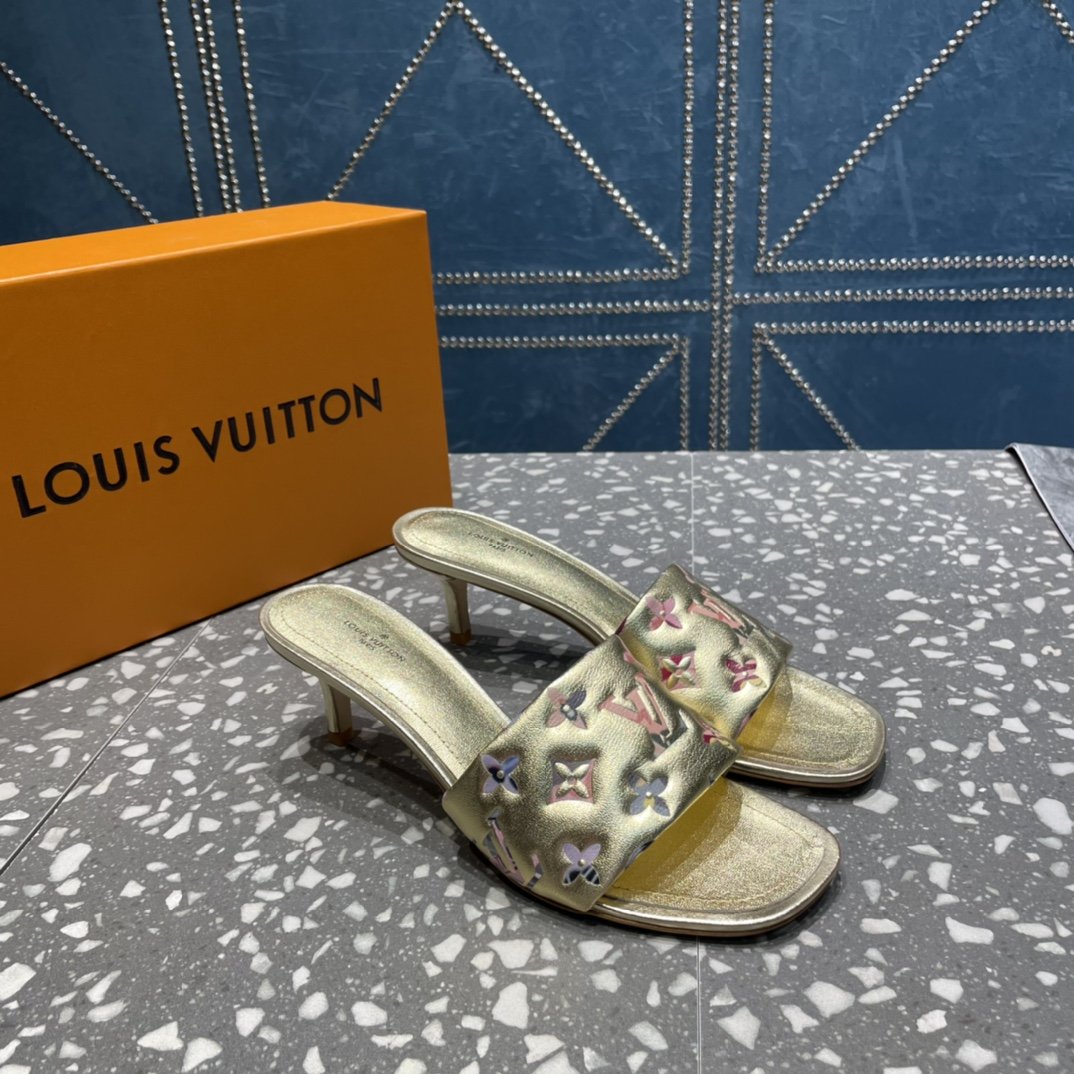 (1:1 replica) Louis Vuitton Women s Revival Mule Gold For Women LV