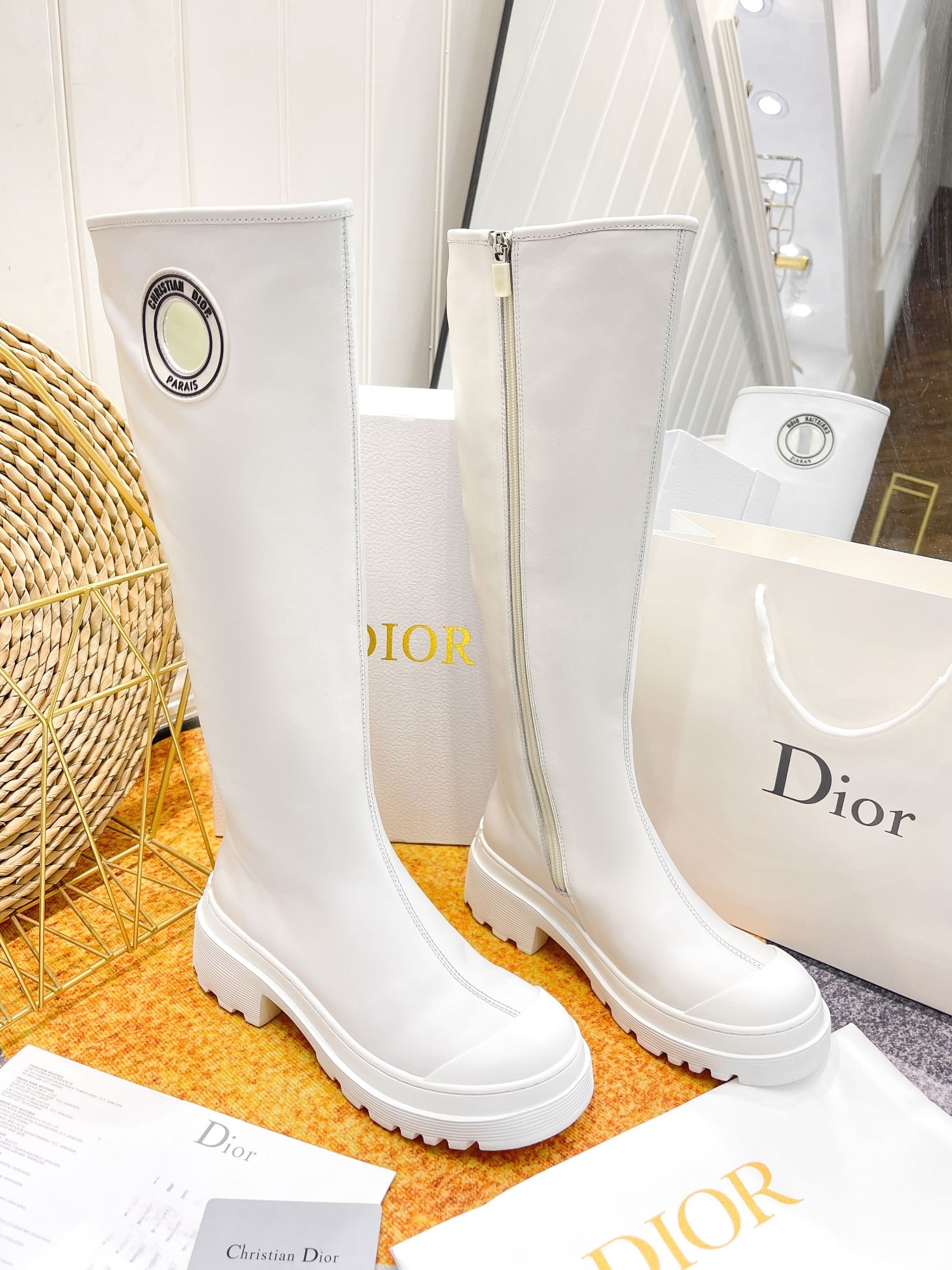 (1:1 replica) Christian Dior Women s Dior Symbol Boot White For Women CD