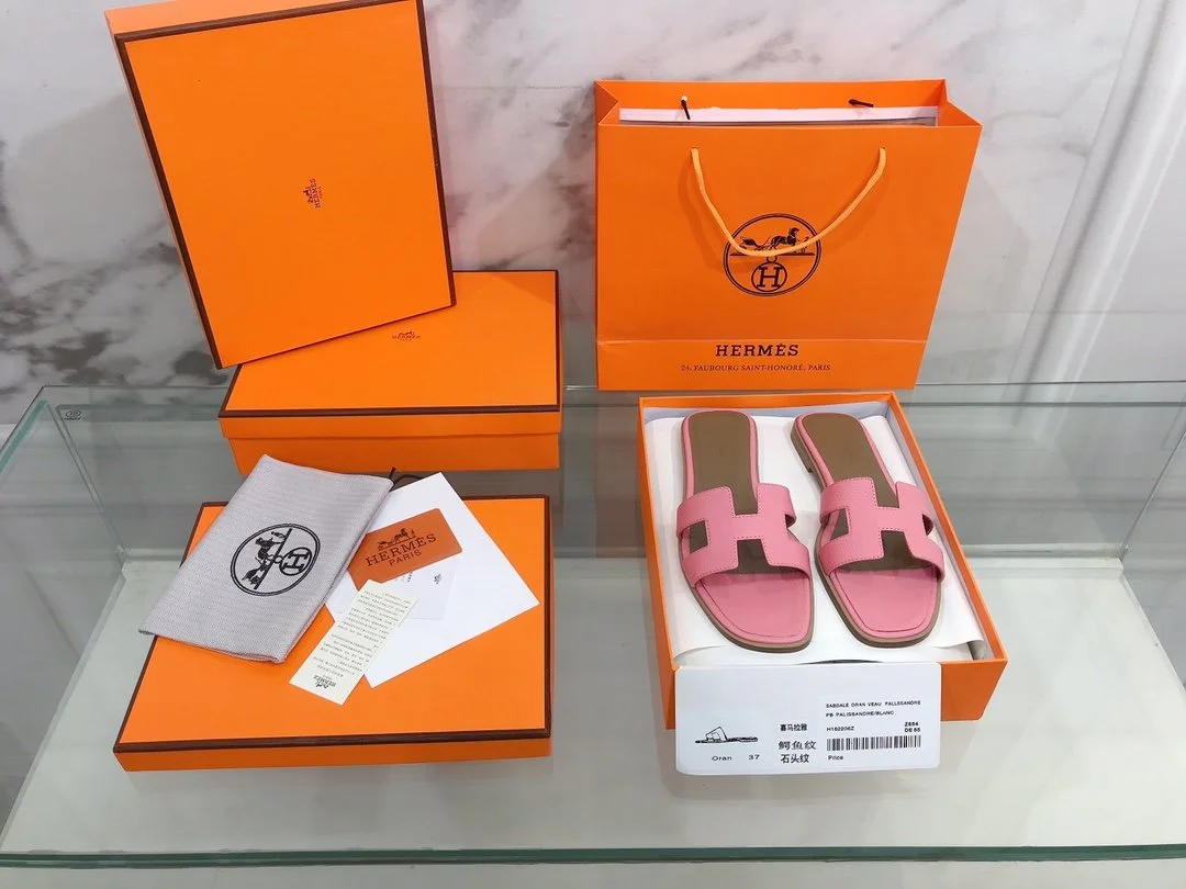 (1:1 replica) Hermes Oran Sandal Pink For Women, Women s Shoes H021056Z