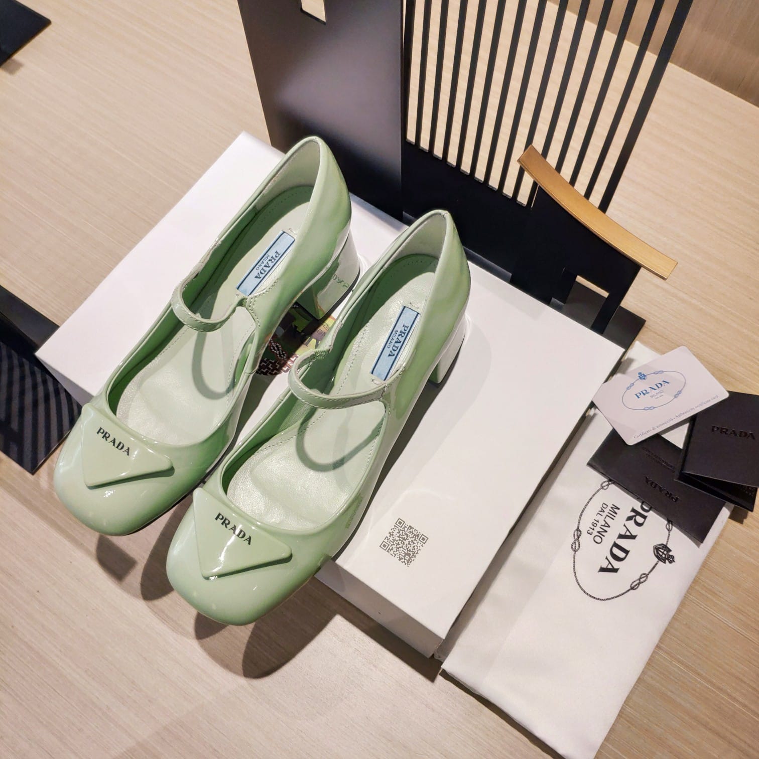 (1:1 replica) Prada Patent Pumps Green For Women 1.8in/45mm PRD