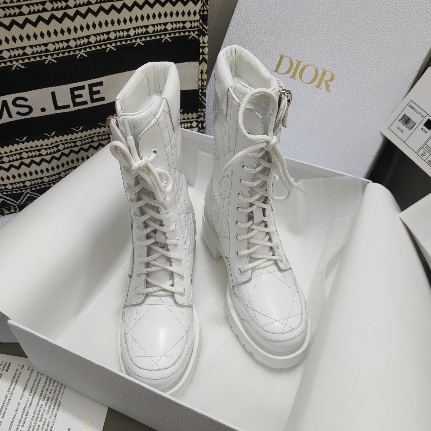 (1:1 replica) Christian Dior Women s D-Leader Ankle Boot Bright White For Women CD