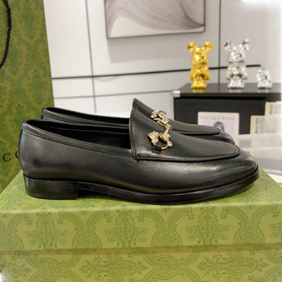 (1:1 replica) Gucci Jordaan Black Loafer GL066