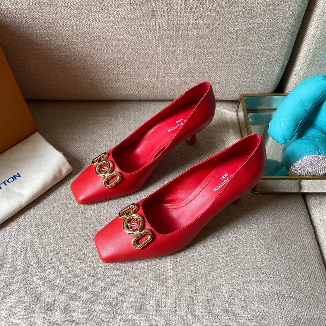 (1:1 replica) Louis Vuitton Women s Rotary Pump Red For Women LV